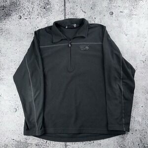 Mountain Hardwear Sweater Mens Sz Large Black Light‎ Fleece 1/2 Zip